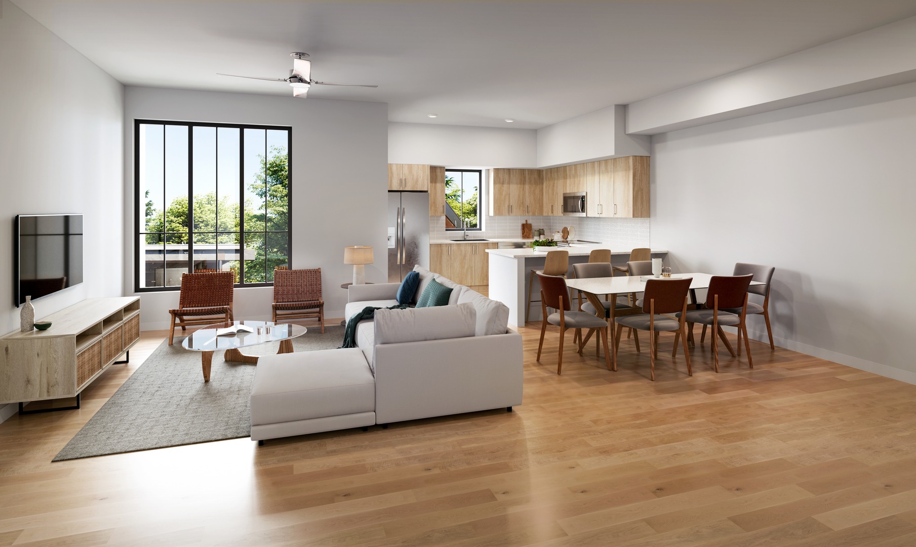 Townhome living/kitchen